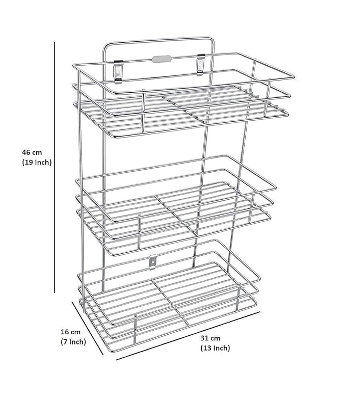 3 Layer Wall Mount Stainless Steel Multipurpose Storage Rack/Shelf,Kitchen Rack and Shelves for Storage - 3 Tier Rack for Kitchen and Bathroom,Utensil Storage for House,Floating Shelves