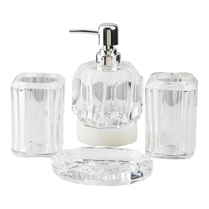 RRPLAST ACRYLIC SOAP DISPANSER SET 500 ml Gel, Liquid, Lotion Dispenser (Clear, Grey, Orange)