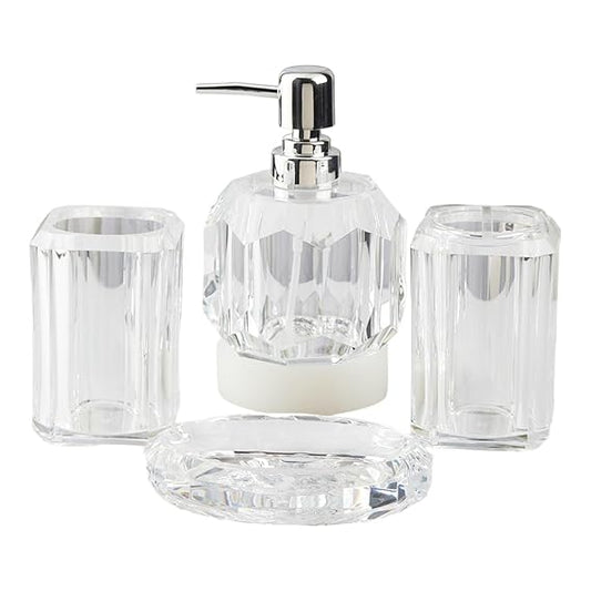 RRPLAST ACRYLIC SOAP DISPANSER SET 500 ml Gel, Liquid, Lotion Dispenser (Clear, Grey, Orange)