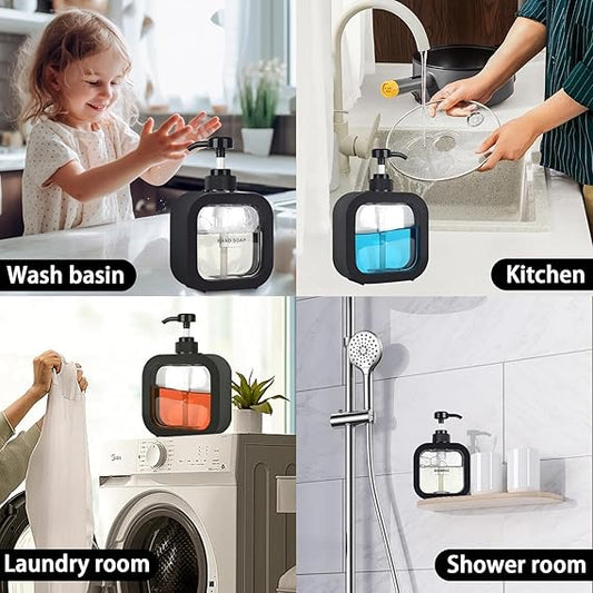 Anadya Soap Dispenser Bottle Set with Pump for Handwasher in Bathroom 250 ml Gel, Liquid, Lotion, Conditioner, Soap, Soap Dispenser (White)