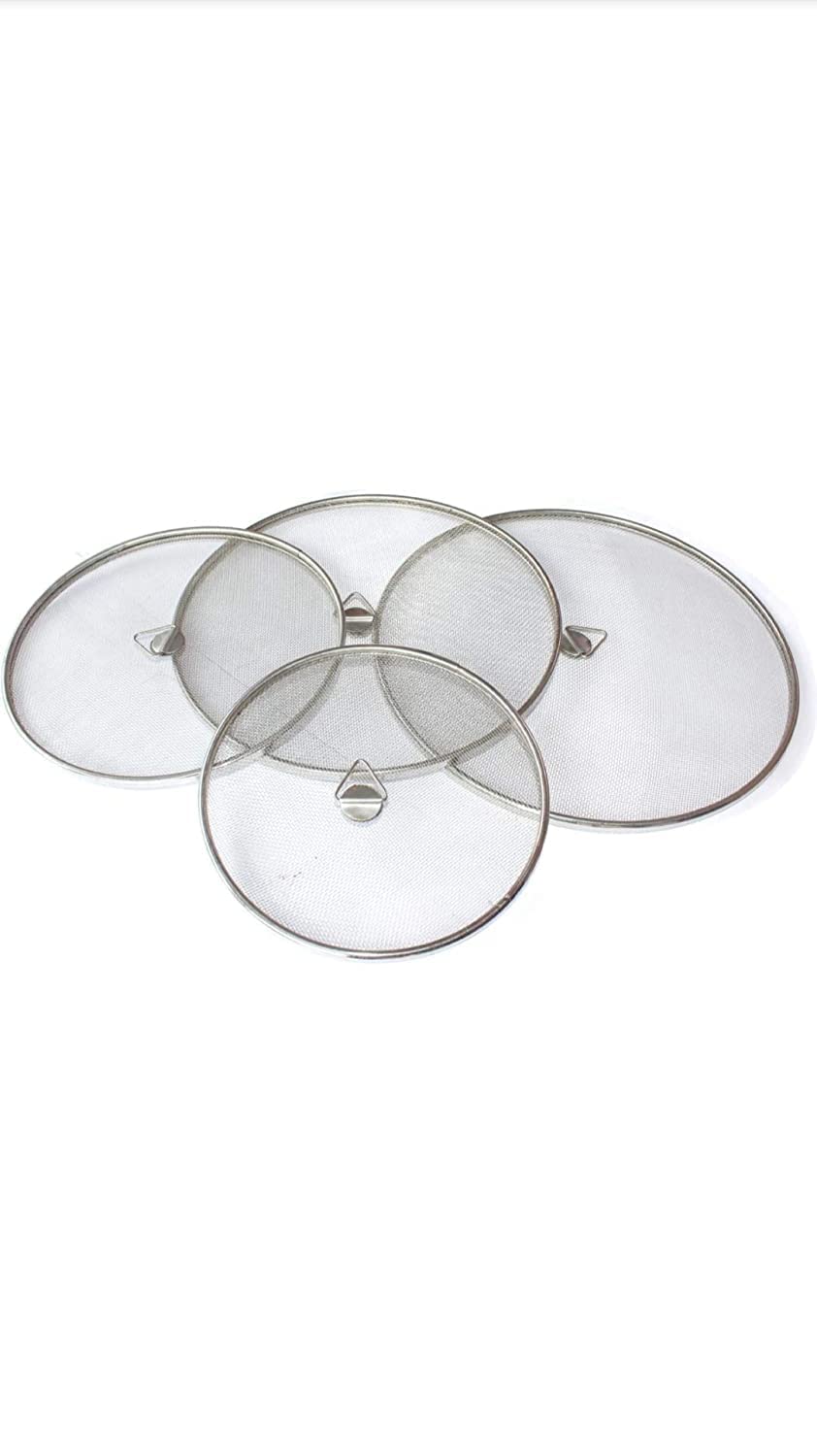 RRPLAST STAINLESS STEEL NET COVER SET OF 4 PIECE 8 inch, 9 inch, 10 inch, 11 inch Lid Set, Pack of 4 (Stainless Steel)
