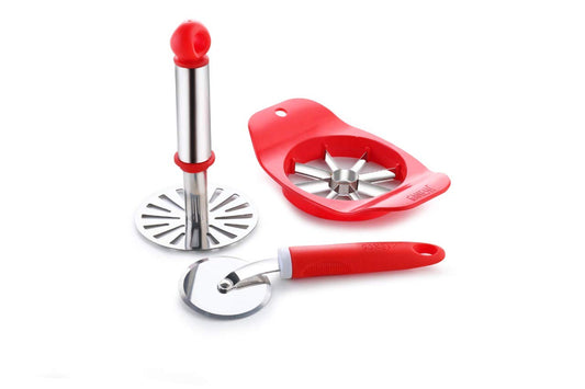 RR PLAST - 3 in 1 Apple Cutter, Pizza Cutter and Potato Masher Combo