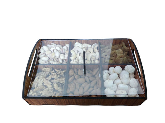 RRPLAST Dryfruit And Multipurpose Box - Primium Wooden Storage Box (Brown)