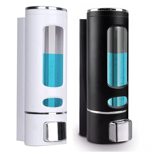 RRPLAST Soap Dispenser Wall Mounted 700 ml Conditioner, Gel, Shampoo, Liquid, Lotion Dispenser (Black, White)