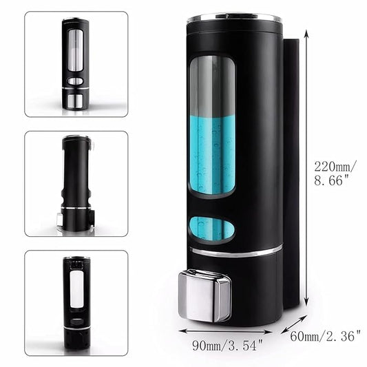 RRPLAST Soap Dispenser Wall Mounted 700 ml Conditioner, Gel, Shampoo, Liquid, Lotion Dispenser (Black, White)