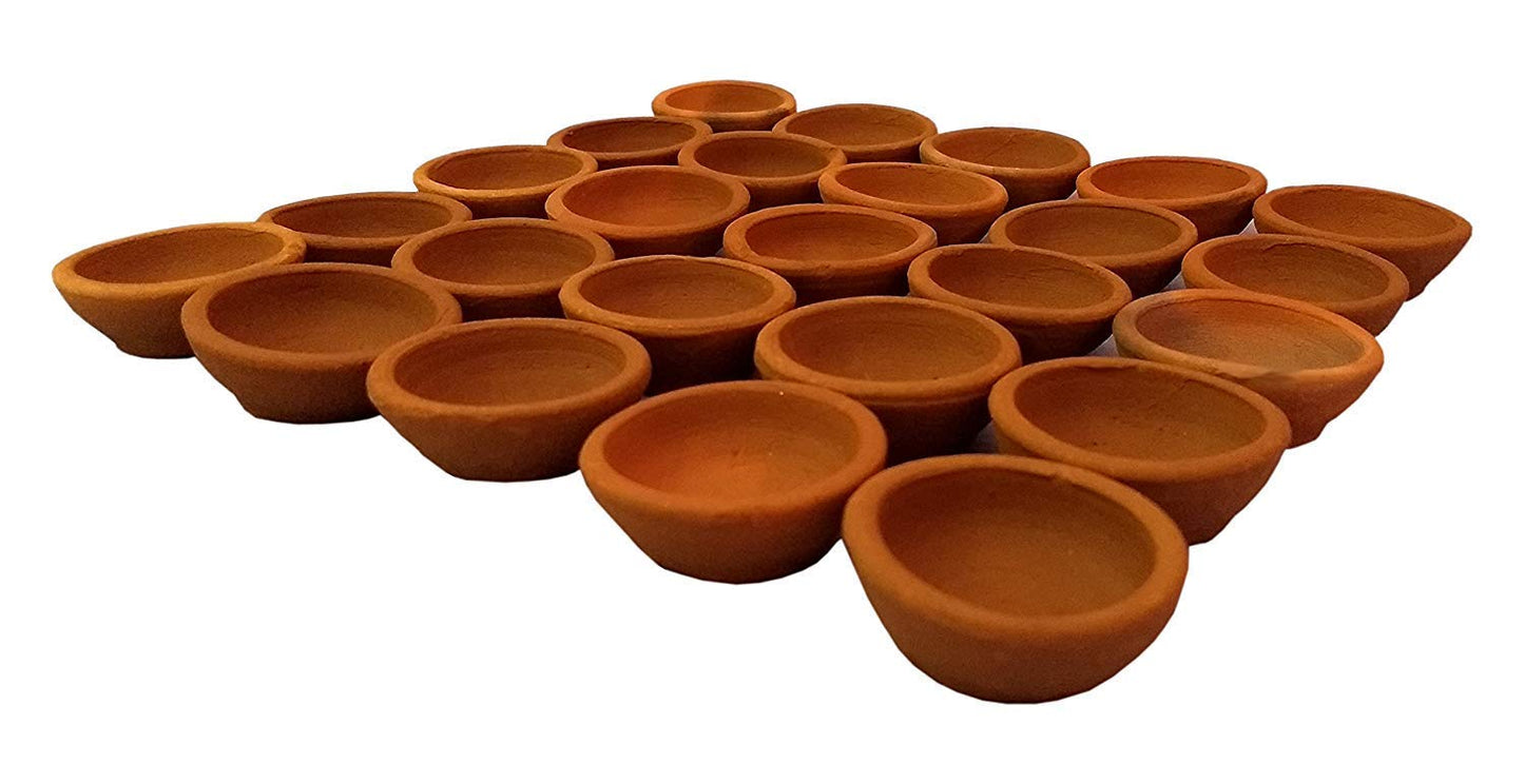 RRPLAST Diwali Pooja Decoration Terracotta (Pack of 31) Table Diya (Height: 3 inch)