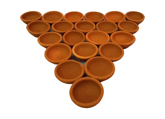 RRPLAST Diwali Pooja Decoration Terracotta (Pack of 31) Table Diya (Height: 3 inch)