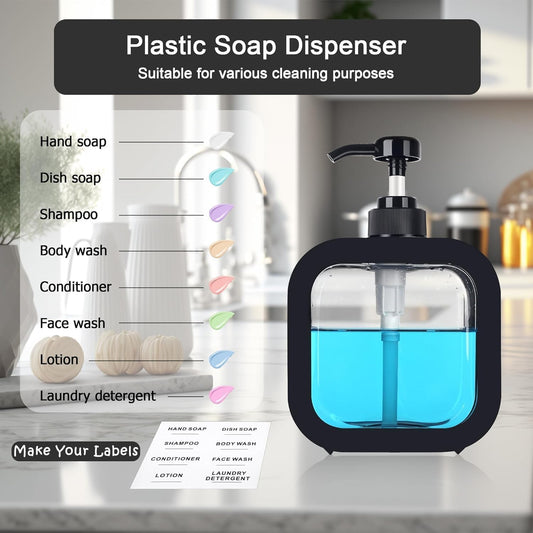 RRPLAST Outdoor Living Liquid Soap Dispenser 500 ml Gel, Liquid Dispenser (Black)