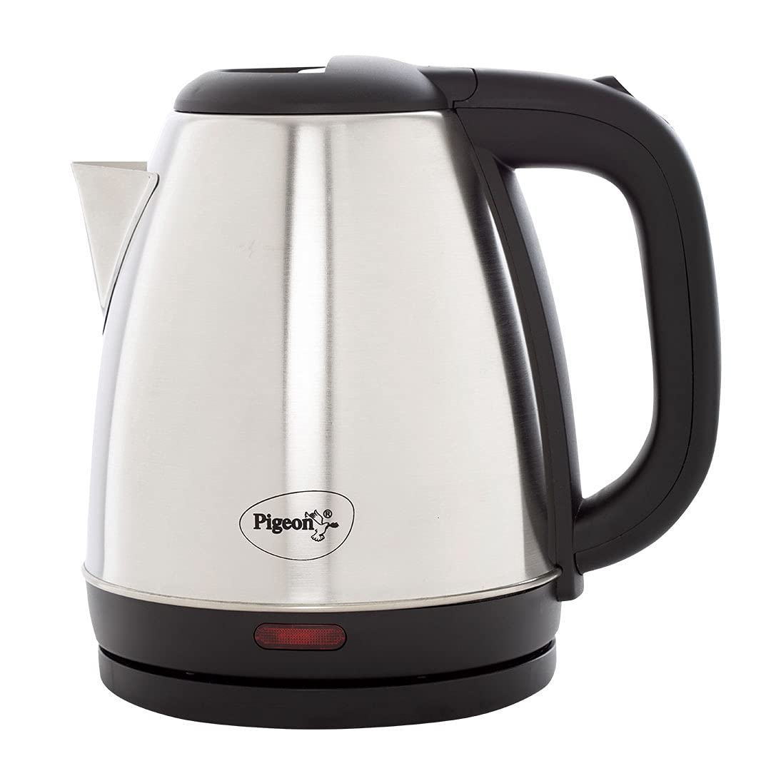 Pigeon Amaze Plus Electric Kettle with Stainless Steel Body, 1.5 litre, used for boiling Water, making tea and coffee, instant noodles, soup etc. (Silver)