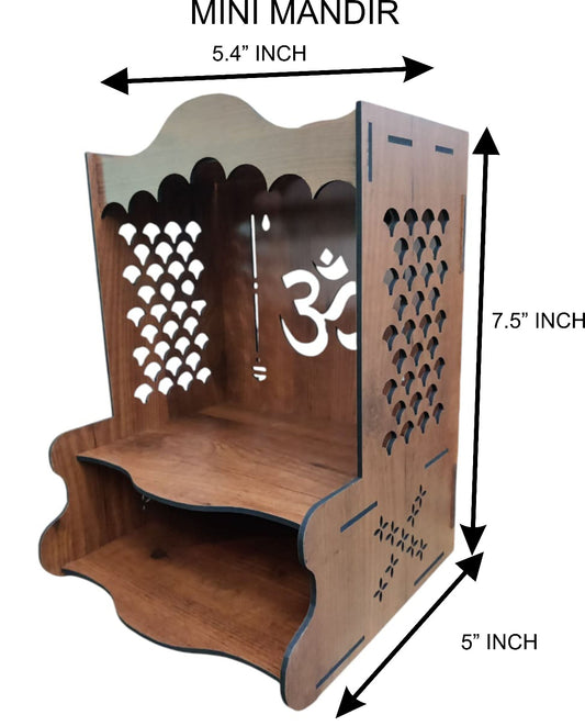 RRPLAST Mandir for Home for Pooja Mandir for Home Beautiful Wooden Temple for Home Pooja Engineered Wood Home Temple (Height: 8, Pre-assembled)