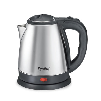 Prestige 1.5 litter Stainless Steel Electric Kettle | 1350 Watts| Elegant Design | Cool-touch Handle and Lid | Automatic Cut-Off and Single-Touch Lid Locking. | Silver