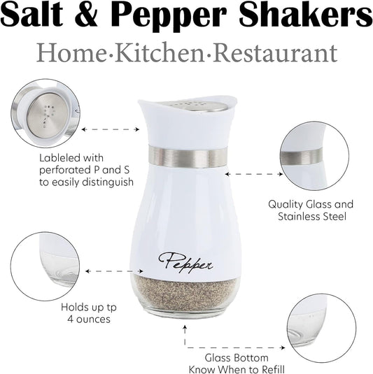 RRPLAST Salt & Pepper Set Glass, Stainless Steel (2 Piece)