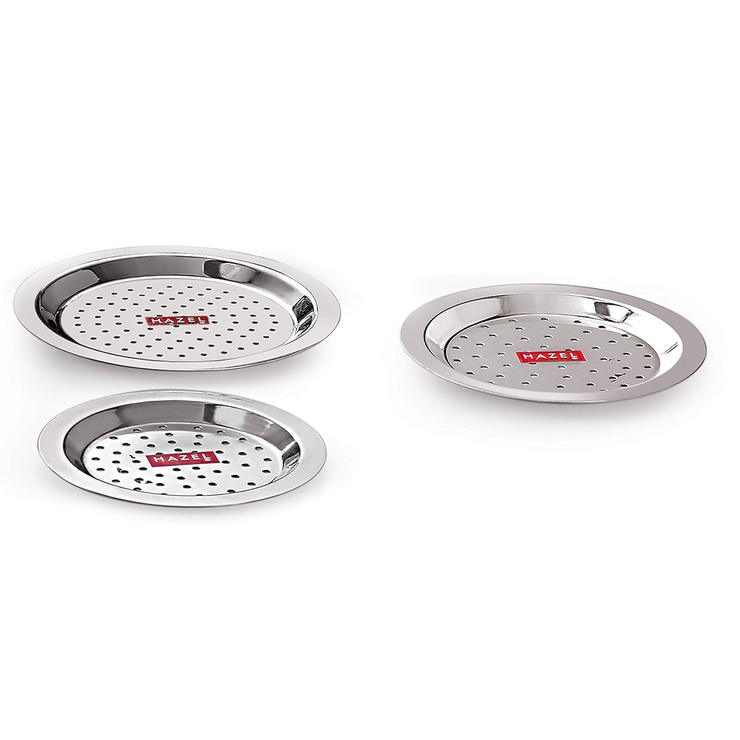 RRPLAST Steel Cover Lid with Holes Colander (Steel Pack of 3)