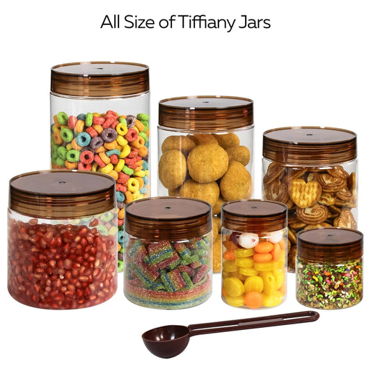 Truplast COCO Plastic Containers for Kitchen Storage | Plastic Container Set with Spoon | BPA-Free, Stackable Jars |(Set of 3)
