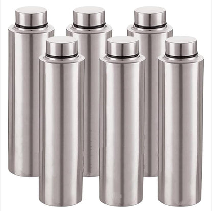 RRPLAST 1000 ml Stainless Steel Bottle (Pack of 6, Silver)