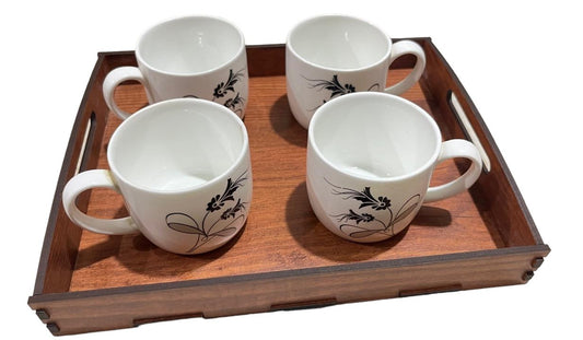 RRPLAST WOODEN SERVING TRAY SET Tray Serving Set (Pack of 1)