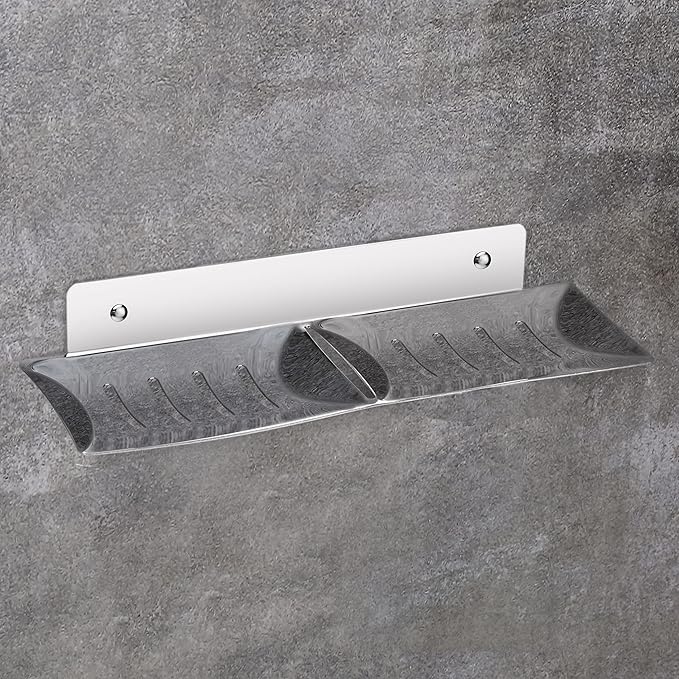 Stainless Steel Double Soap Dish/Soap Holder for Bathroom/Wall Mounted Soap Holder/Bathroom Accessories - (Chrome)