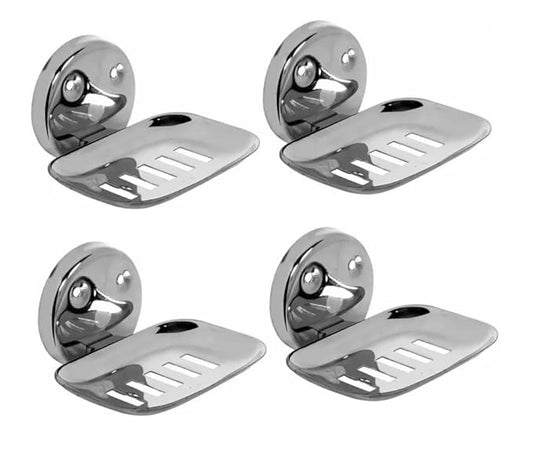 Bath Accessories Stainless Steel Soap Holder/Soap Stands/Soap Dish for Bathroom/Bathroom Accessories-Mirror Finish Set of 4