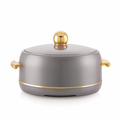 Modware Atlantis Casserole 2000ml Elegant Design Premium Hot Pot, Retains Temperature for Hours, Insulated Inner Steel Casserole for Roti, Hot Box for Home, Chapati Box, Serving Bowl with Lid (Grey)