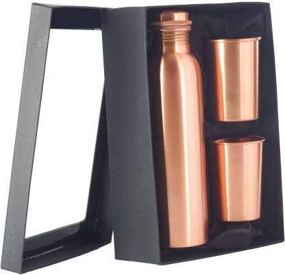 Pure Copper Bottle and 2 Glass Set|| Unique|| Elite Class|| ||Diwali Set|| Gift Item||1000 ML