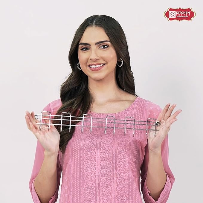 The Kitchen'S Best Steel Cutlery Holder | Spoon Hanger | Wall Mounted Stand - 12 Hooks | Stainless Steel | Multipurpose Stand For Wall| 1 Piece - Hanging Shelves