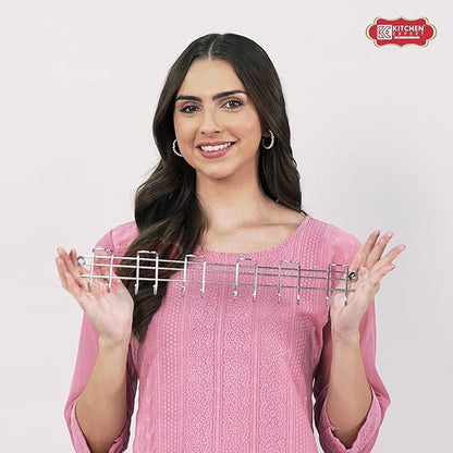 The Kitchen'S Best Steel Cutlery Holder | Spoon Hanger | Wall Mounted Stand - 12 Hooks | Stainless Steel | Multipurpose Stand For Wall| 1 Piece - Hanging Shelves