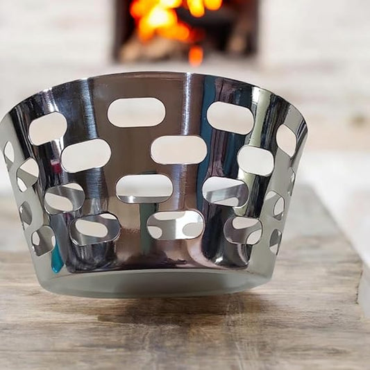 RRPLAST Round Bread Basket/Roti/Chapat/Naan Tokri 20cm Colander (Steel Pack of 1)
