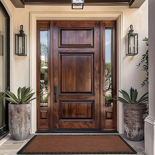 Premium Heavy Duty Front Door Mat 2x3 feet Non-Slip, Weather-Resistant & Durable Outdoor/Indoor Doormat Easy to Clean, Low Maintenance Entryway Rug for Home, Office (Glory Brown)