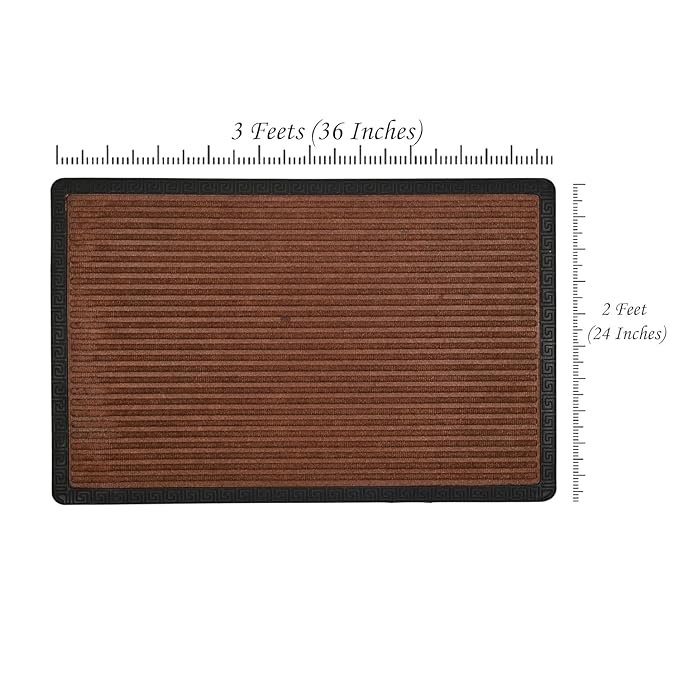 Premium Heavy Duty Front Door Mat 2x3 feet Non-Slip, Weather-Resistant & Durable Outdoor/Indoor Doormat Easy to Clean, Low Maintenance Entryway Rug for Home, Office (Glory Brown)