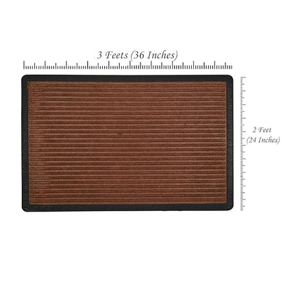 Premium Heavy Duty Front Door Mat 2x3 feet Non-Slip, Weather-Resistant & Durable Outdoor/Indoor Doormat Easy to Clean, Low Maintenance Entryway Rug for Home, Office (Glory Brown)