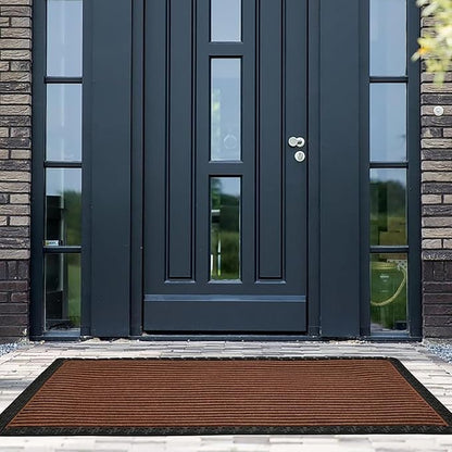 Premium Heavy Duty Front Door Mat 2x3 feet Non-Slip, Weather-Resistant & Durable Outdoor/Indoor Doormat Easy to Clean, Low Maintenance Entryway Rug for Home, Office (Glory Brown)