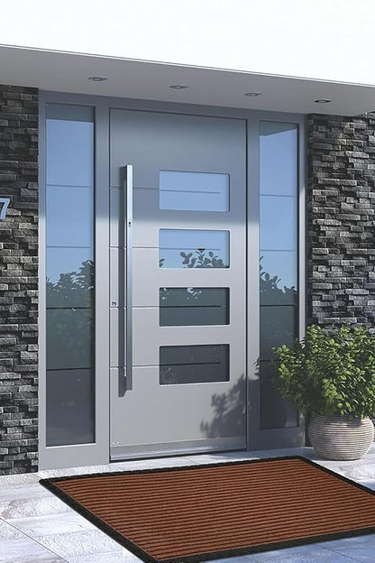 Premium Heavy Duty Front Door Mat 2x3 feet Non-Slip, Weather-Resistant & Durable Outdoor/Indoor Doormat Easy to Clean, Low Maintenance Entryway Rug for Home, Office (Glory Brown)