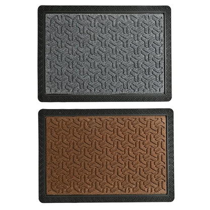 Indoor/Outdoor Heavy Duty Doormat Natural Rubber Sturdy for All Season Water Absorbent/dust Resistant Entrance Doormat for Elegant Look||Grey Browm combo60x40cm