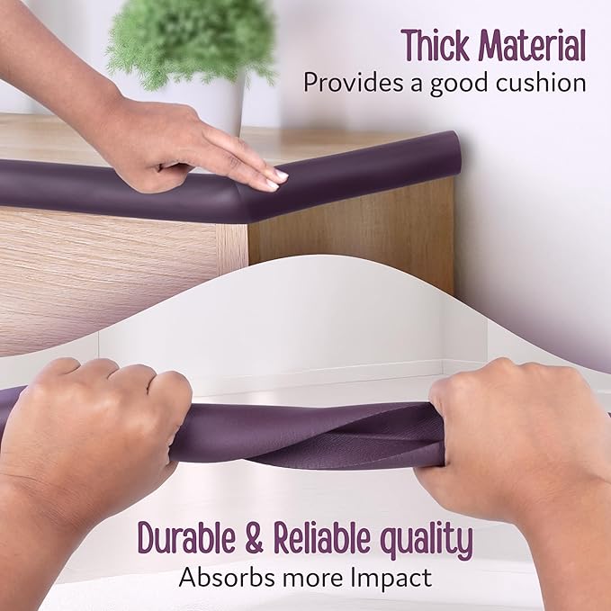 Baby Proofing Edge Corner Guards, Extra Thick 2 Meter, Furniture Corner Cushion for Child Safety, 3M Adhesive Tape, Corner Protector for Baby, Edge Guard Strips, Non Toxic, BPA Free, Brown