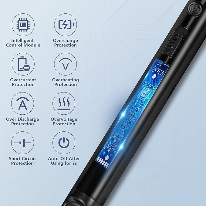 Gas Lighter for Kitchen Use | C-Type Rechargeable Electric Lighter Stove & Candle Lighter with USB Charging Port | 1 Year Warranty | 400 Uses in Single Charge