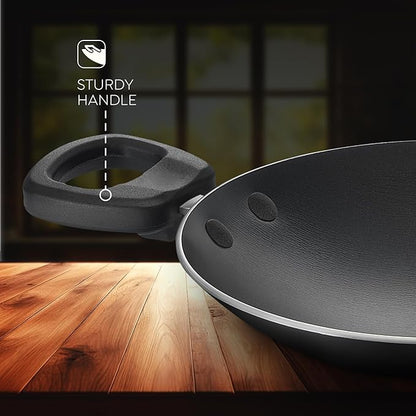 Judge by Prestige Everyday Appachatty with Lid 0.8 L Capacity 20 Cm Diameter (Aluminium|Non-Stick), Black
