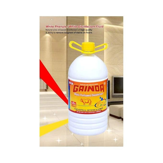 Gainda Premium White Floor Cleaner Disinfectant Phenyl Liquid Surface Cleaner for Hospitals, Homes, Offices & Commercial Use Removes Dirt, Stains & Germs, 5L