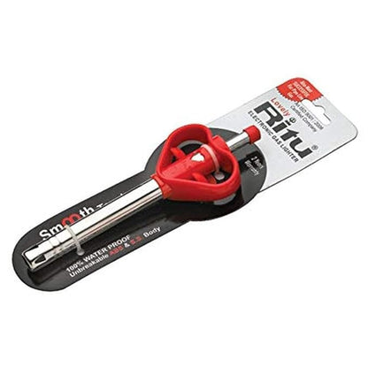 RITU Lovely Stainless Steel Gas Lighter for Kitchen | Long Lasting & Rust Proof Igniter | Unbreakable Body | Easy to Use | 2 Year Warranty | Safe Grip Handle | Ideal for Gas Stove | Color May Vary