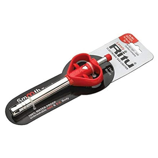 RITU Lovely Stainless Steel Gas Lighter for Kitchen | Long Lasting & Rust Proof Igniter | Unbreakable Body | Easy to Use | 2 Year Warranty | Safe Grip Handle | Ideal for Gas Stove | Color May Vary