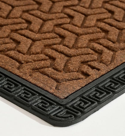 Rectangular Indoor/Outdoor Heavy Duty Doormat Natural Rubber Sturdy For All Season Water Absorbent/Dust Resistant Entrance Doormat For Elegant Look||Brown60X40Cm