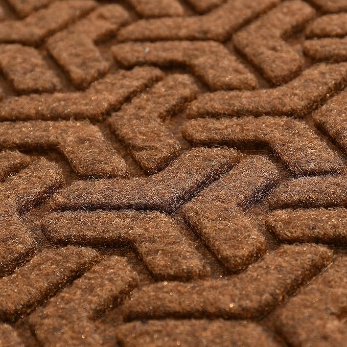 Rectangular Indoor/Outdoor Heavy Duty Doormat Natural Rubber Sturdy For All Season Water Absorbent/Dust Resistant Entrance Doormat For Elegant Look||Brown60X40Cm