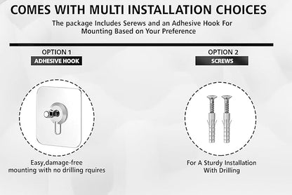 Self-Adhesive No Drill SS304 Grade Stainless Steel Bathroom Corner Rack, Bathroom Shelf and Rack Stand for Kitchen, Drill Free Wall-Mounted Bathroom Accessories (Chrome Finish) Pack of 2