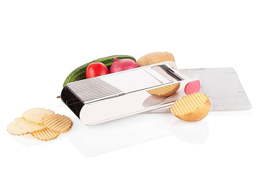 RITU Jumbo Slicer 2 -in -1 Stainless Steel Slicer with Plain & Ripple Blades | Multi -Function Vegetable & Fruit Cutter for Easy, Smooth Cutting Operations |Perfect for Salads, Stir -Fries, and More