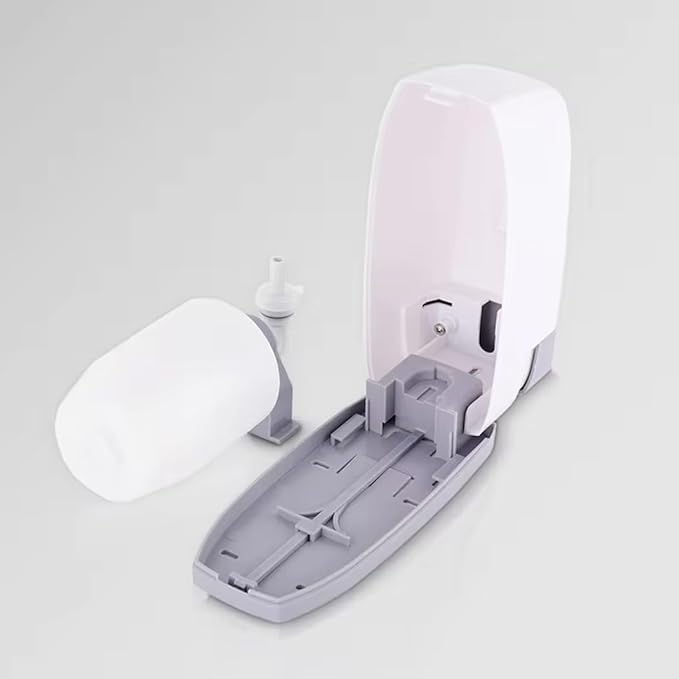 Plastic Wall Mounted Commercial Grade Liquid Soap Dispenser for Wash Basin Bathroom Kitchen Restroom (500 Ml, (White - Grey))