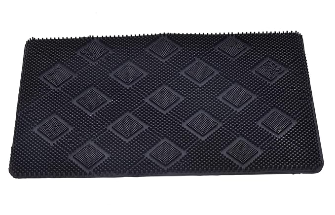 Rubber Door mat Outdoor Mat,Rubber Stud Mat, Antimicrobial Room Mat Floor Mat -40x60 CM Black, Rectangular