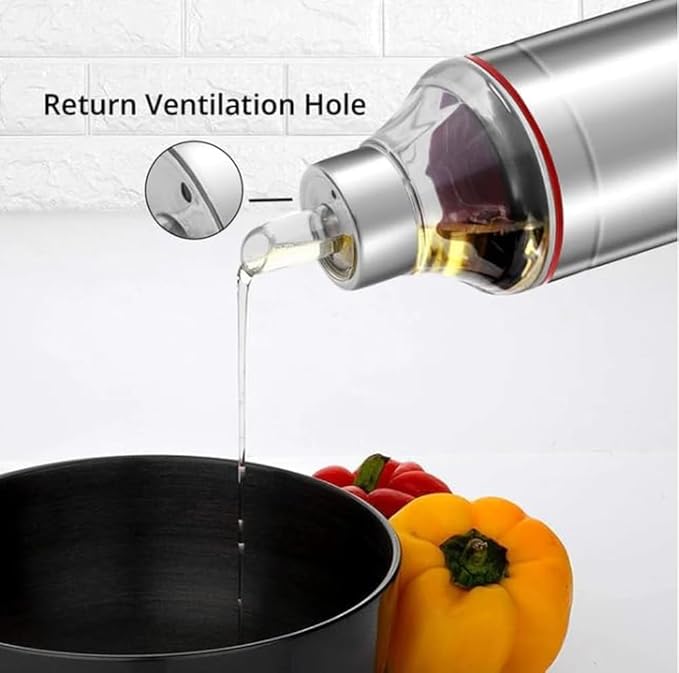 INKULTURE Stainless Steel Oil Dispenser with Nozzle 1 Litre (1000 ml) (Model No.01/01 piece)
