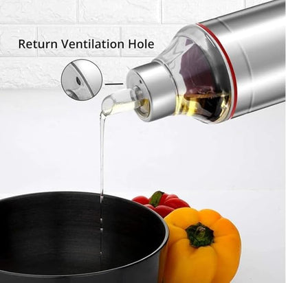 INKULTURE Stainless Steel Oil Dispenser with Nozzle 1 Litre (1000 ml) (Model No.01/01 piece)