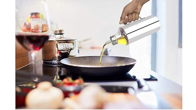 INKULTURE Stainless Steel Oil Dispenser with Nozzle 1 Litre (1000 ml) (Model No.01/01 piece)