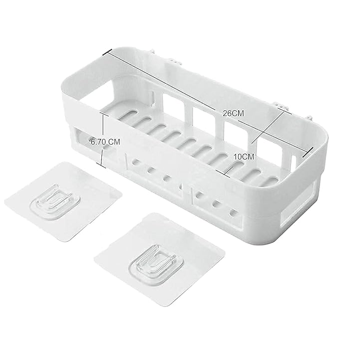 Bathroom Organiser, Self Adhesive Bathroom Shelf for Wall, Washroom Organizer, Bathroom Rack Stand Without Drilling (2 Pcs)