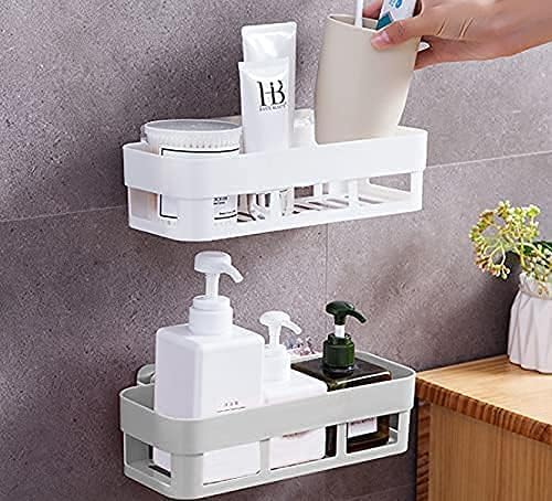 Bathroom Organiser, Self Adhesive Bathroom Shelf for Wall, Washroom Organizer, Bathroom Rack Stand Without Drilling (2 Pcs)